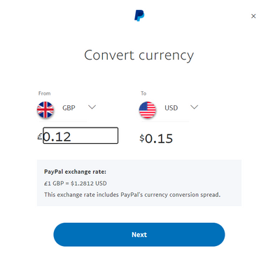 Error Message when Converting Currency from GBP to... - PayPal Community