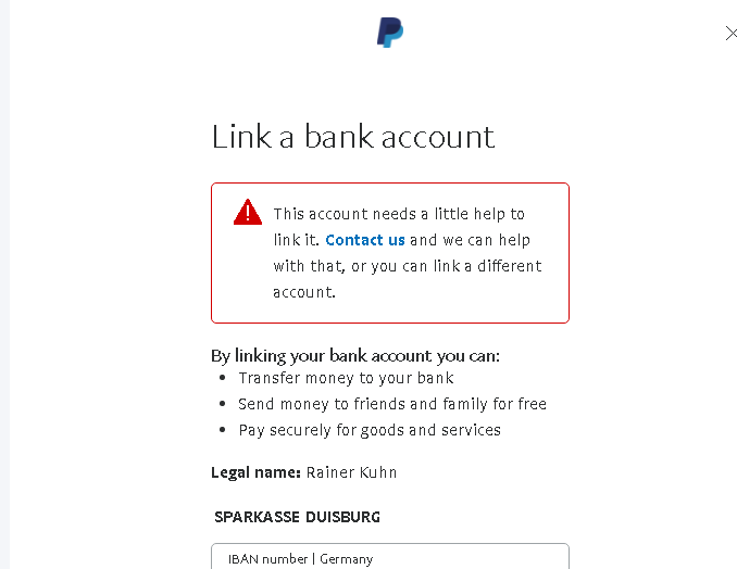 How to send money from bank account to store paypal