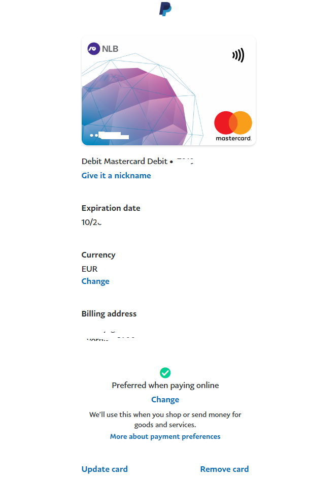 Change primary Card for withdraw - PayPal Community