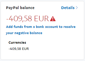 Negative Account With No Reason - PayPal Community