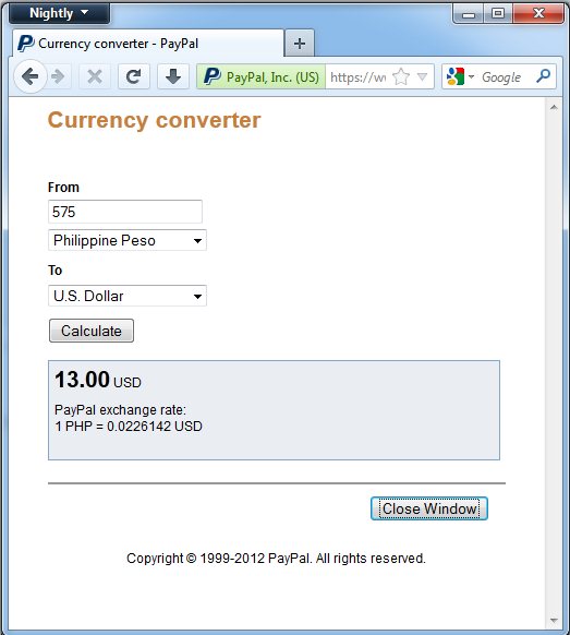 PayPal Currency Coverter - PayPal Community