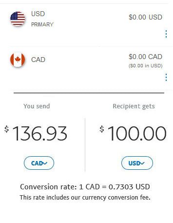 PP converting US dollars to Canadian to pay in US ... - PayPal Community