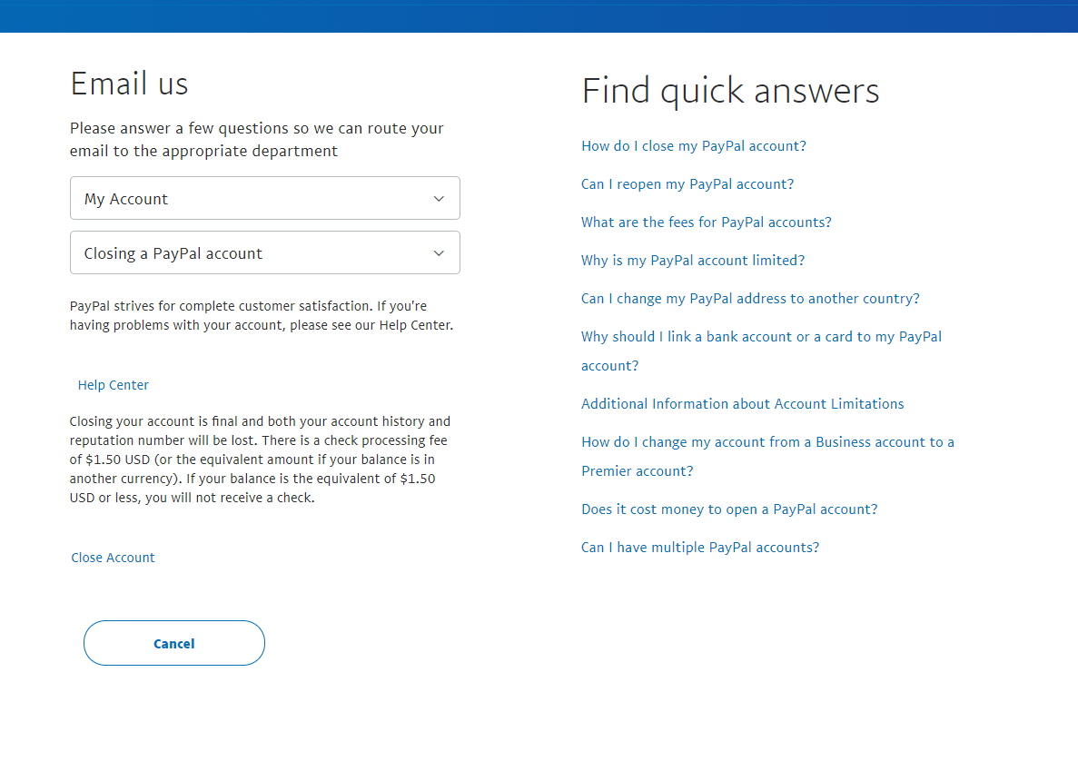 Help with closing account PayPal Community
