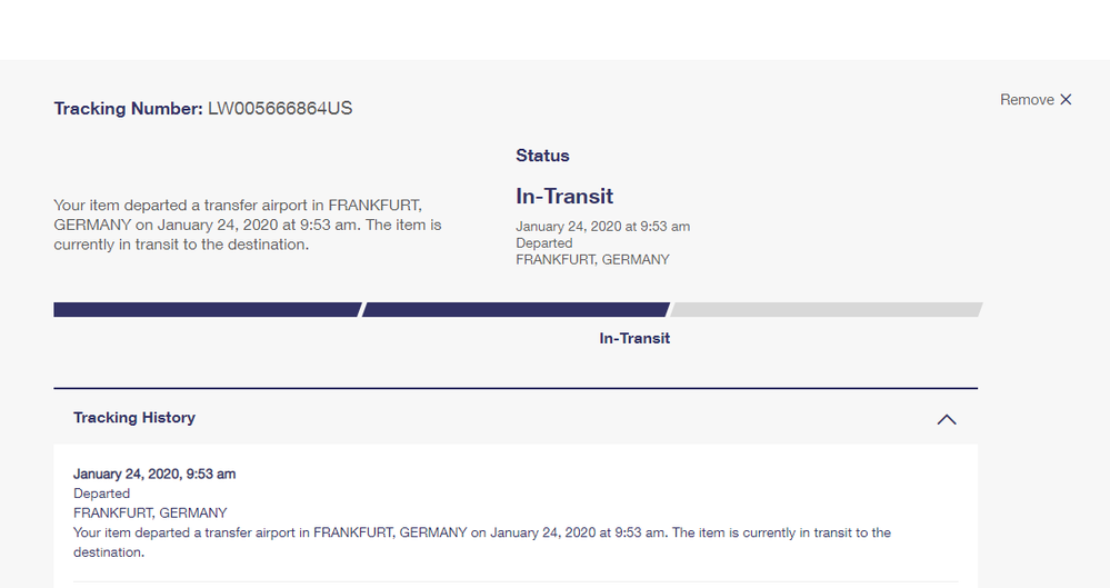 USPS tracking not updating internationally but pac - PayPal
