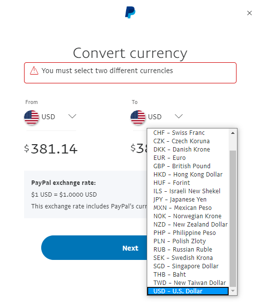 Paypal account USD balance couldn't convert into M... - PayPal Community