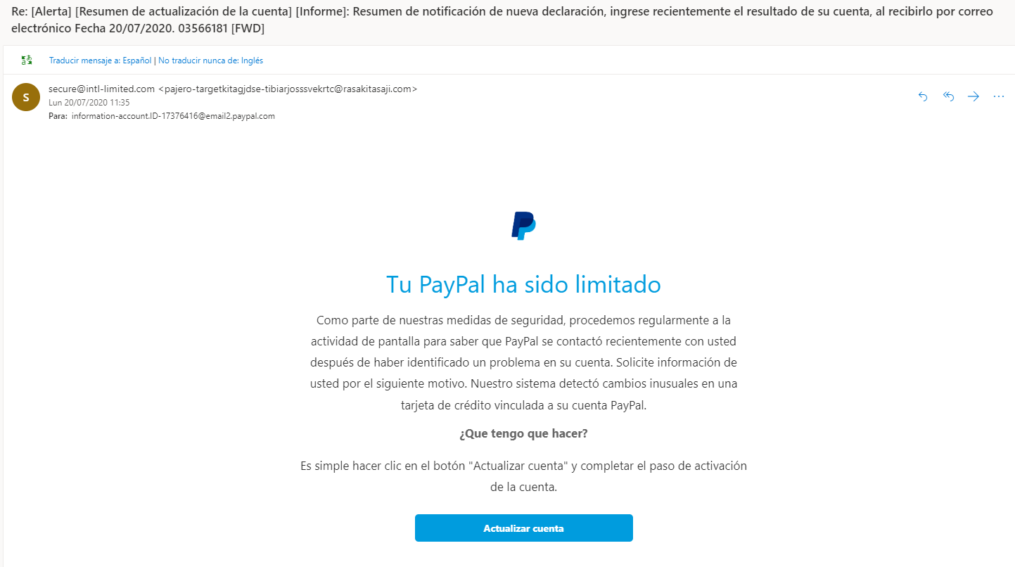 recibí mail dudoso para mi - Página 4 - PayPal Community